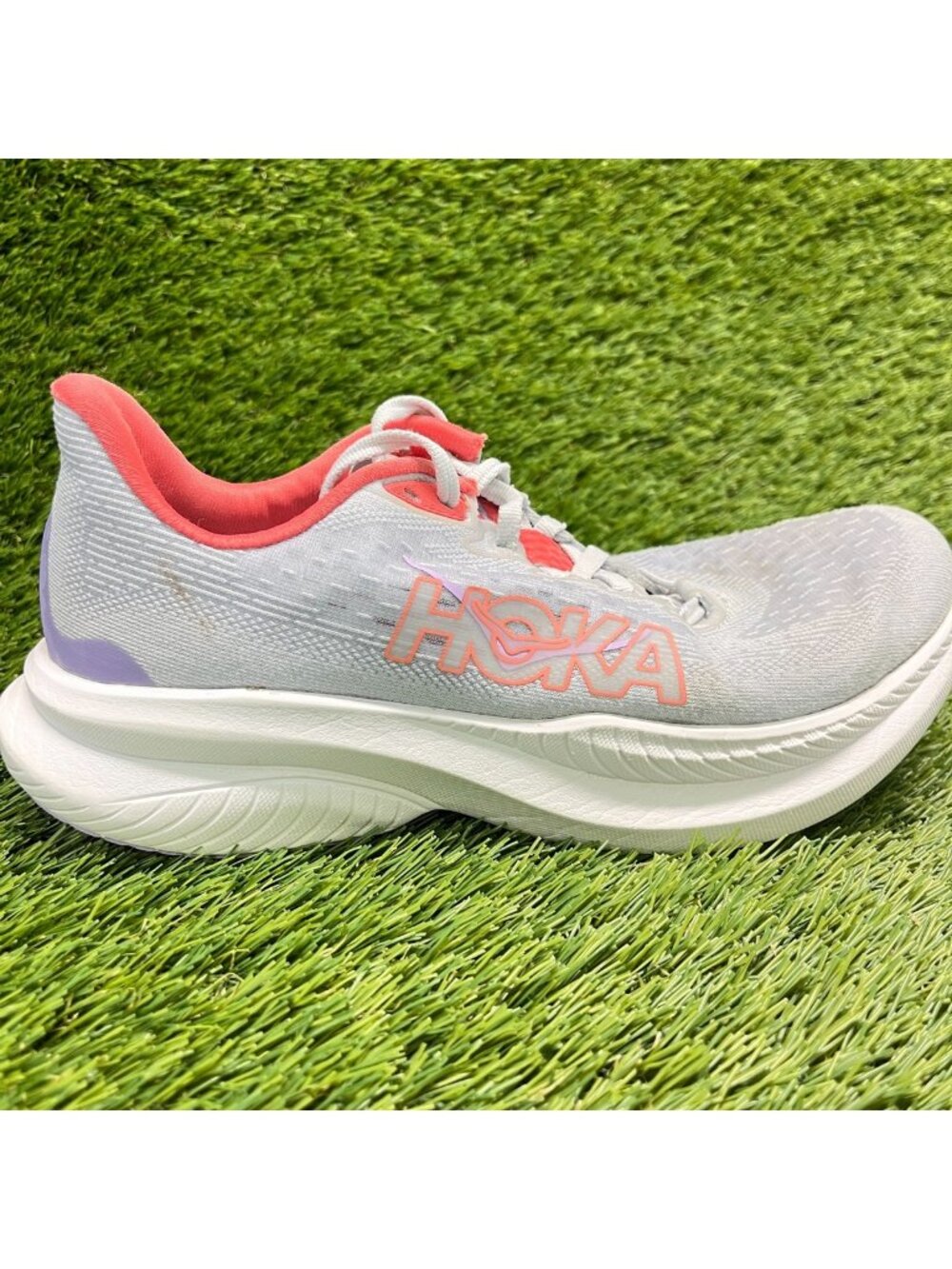 Hoka One One Mach 6 Womens Size 6.5 Purple White Athletic Running Shoes Sneakers